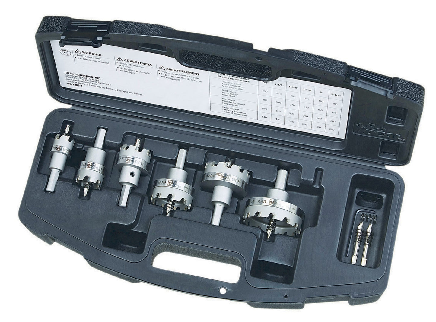 IDEAL Carbide-tipped Arbored Hole Saw Set (8-Piece) with Hard Case 36-314