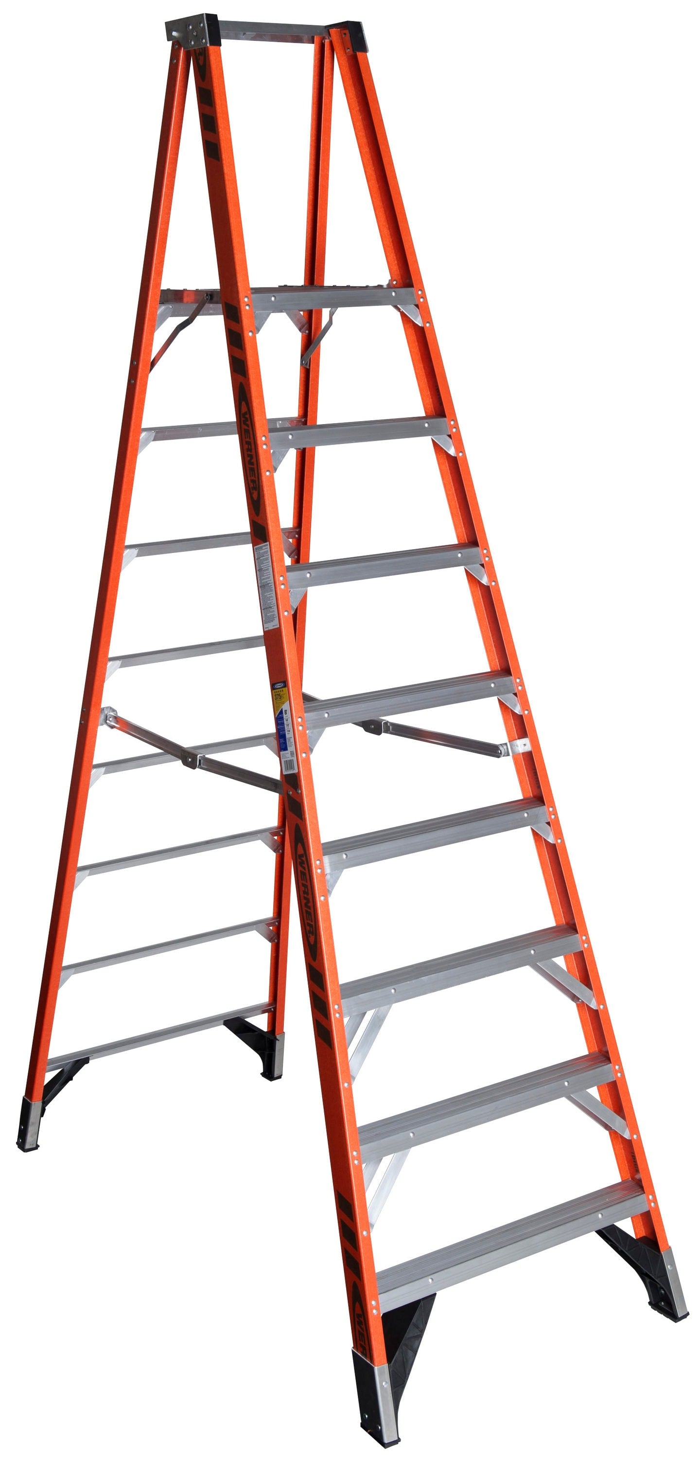 Werner P7400 10-ft Fiberglass Type 1aa- 375-lb Load Capacity Platform Step Ladder P7408