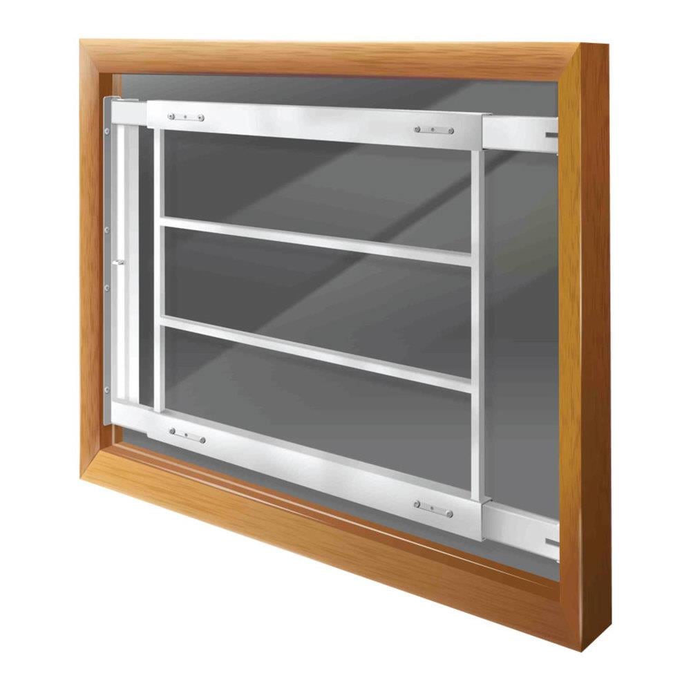 Mr. Goodbar D 29-in x 21-in White Steel Adjustable Window Security Bar S202 D 29-42