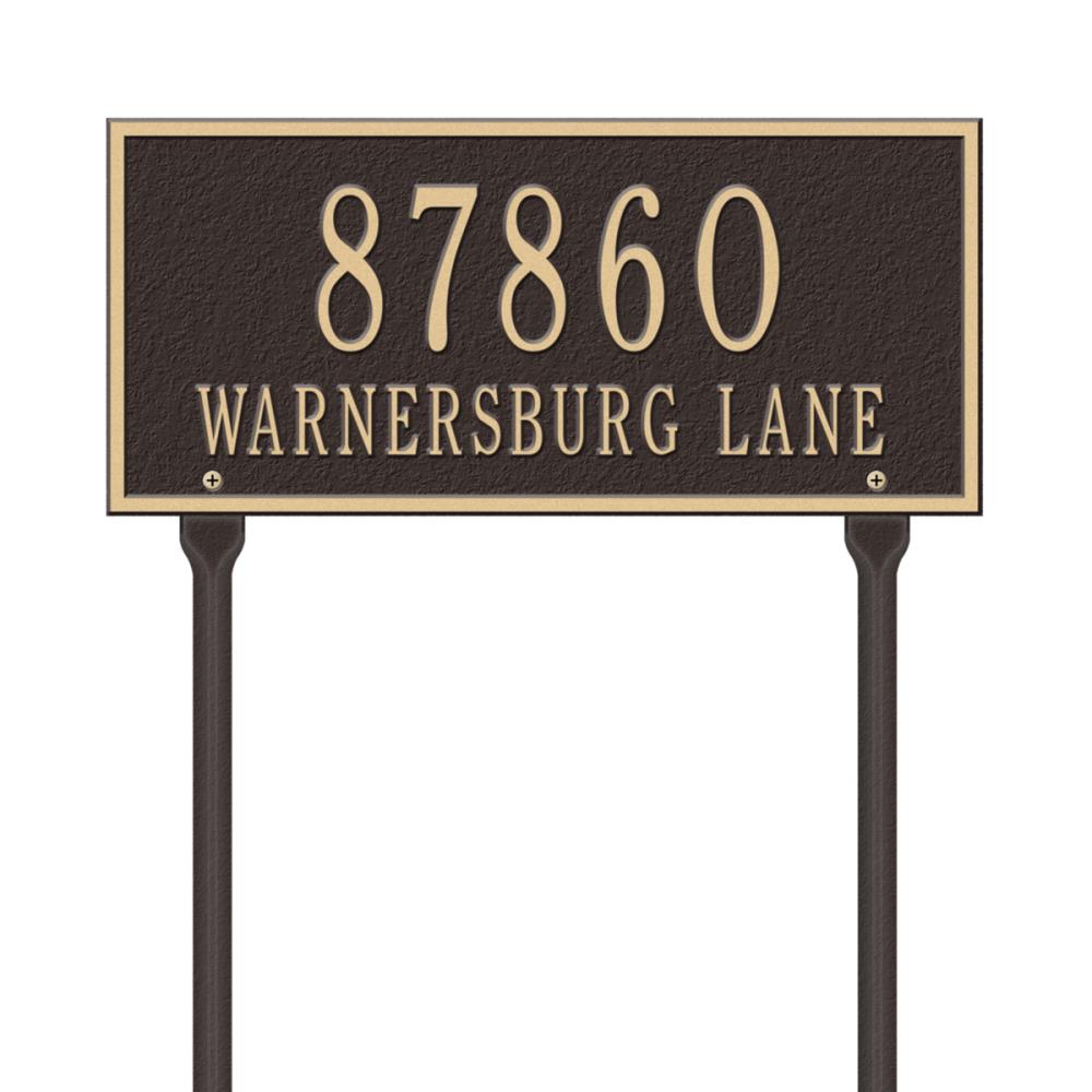 Whitehall 7-1/4-in H x 16-in W Bronze/Gold Aluminum Address Plaque 1323OG