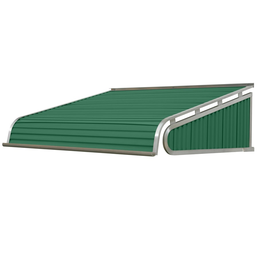 NuImage Awnings 1500 60-Inches Wide x 36-Inches Projection x 15-Inches Height Metal Fern Green Solid Fixed Door Awning