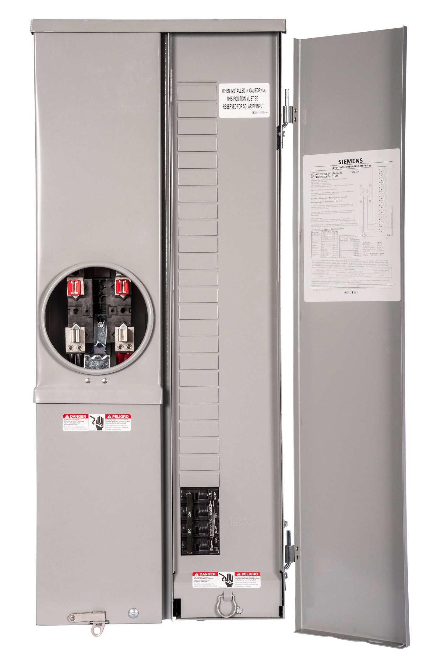 Siemens 200-Amp 24-Spaces 42-Circuit Outdoor Main Breaker Meter Combo Load Center MC2442B1200EFV