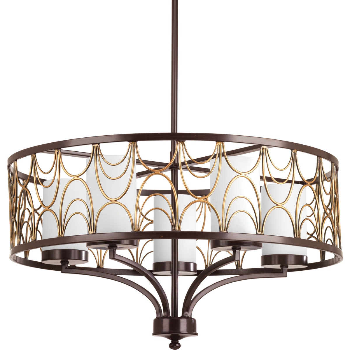 Progress Lighting Cirrine 5 -Light Antique Bronze Transitional For Use in Bedrooms, Dining Rooms, Foyers, Kitchens, Living Rooms Chandelier 797746