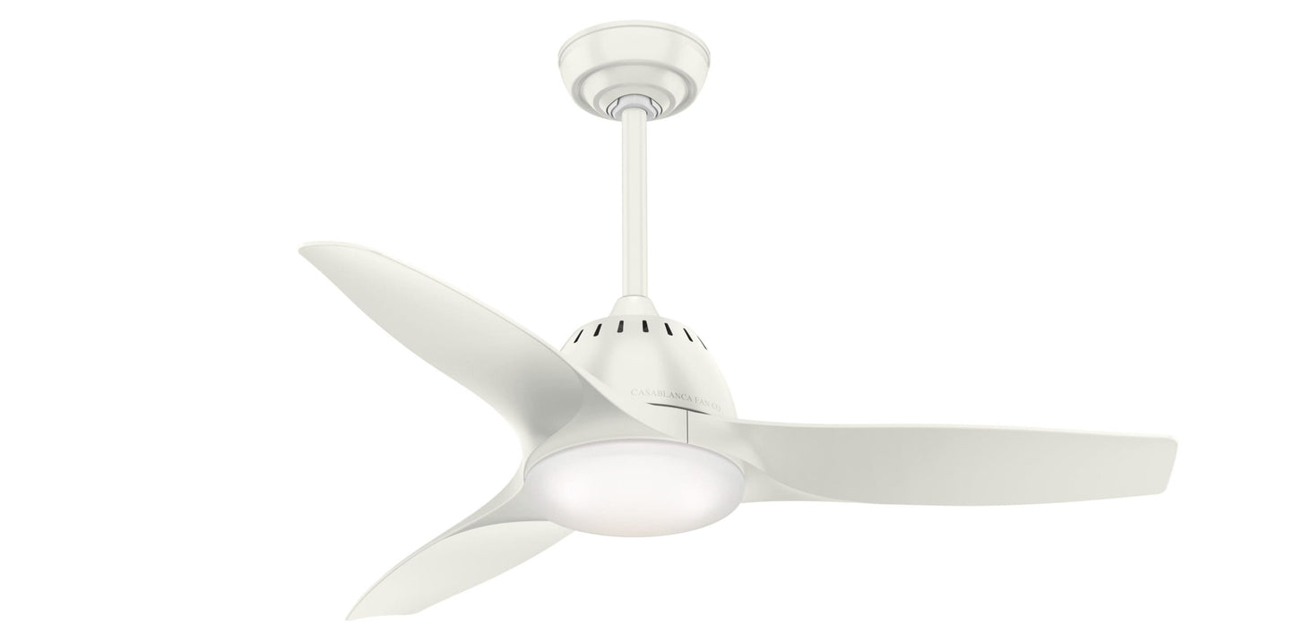 Casablanca Wisp 44-in Integrated LED Fresh White with Fresh White Blades With Light and Remote ( 3 -Blade ) 877712