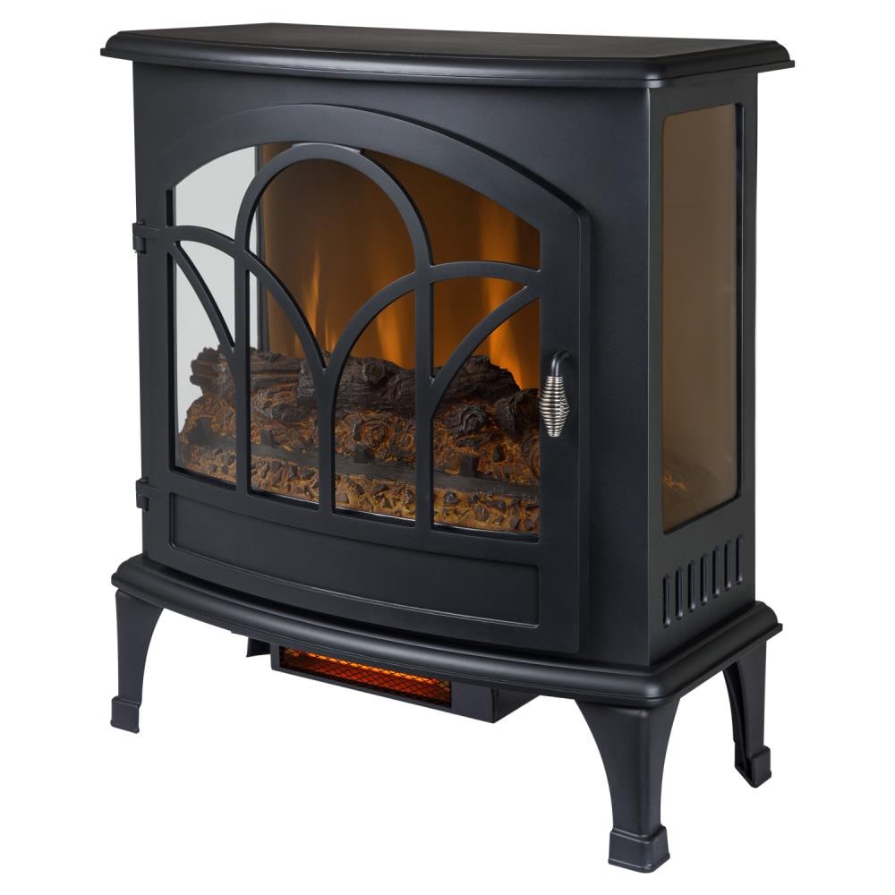 Pleasant Hearth 25-in W 5200-BTU Black Metal Fan-forced Electric Stove with Thermostat EST-425T-10