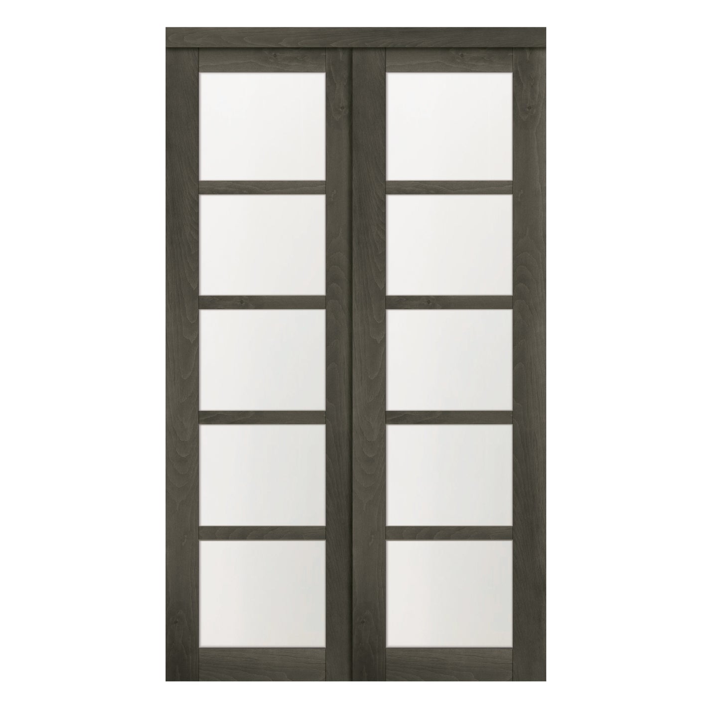 RELIABILT Euro 48-in x 80-in Iron Age Frosted glass Prefinished MDF Closet Sliding Door ( Hardware Included )