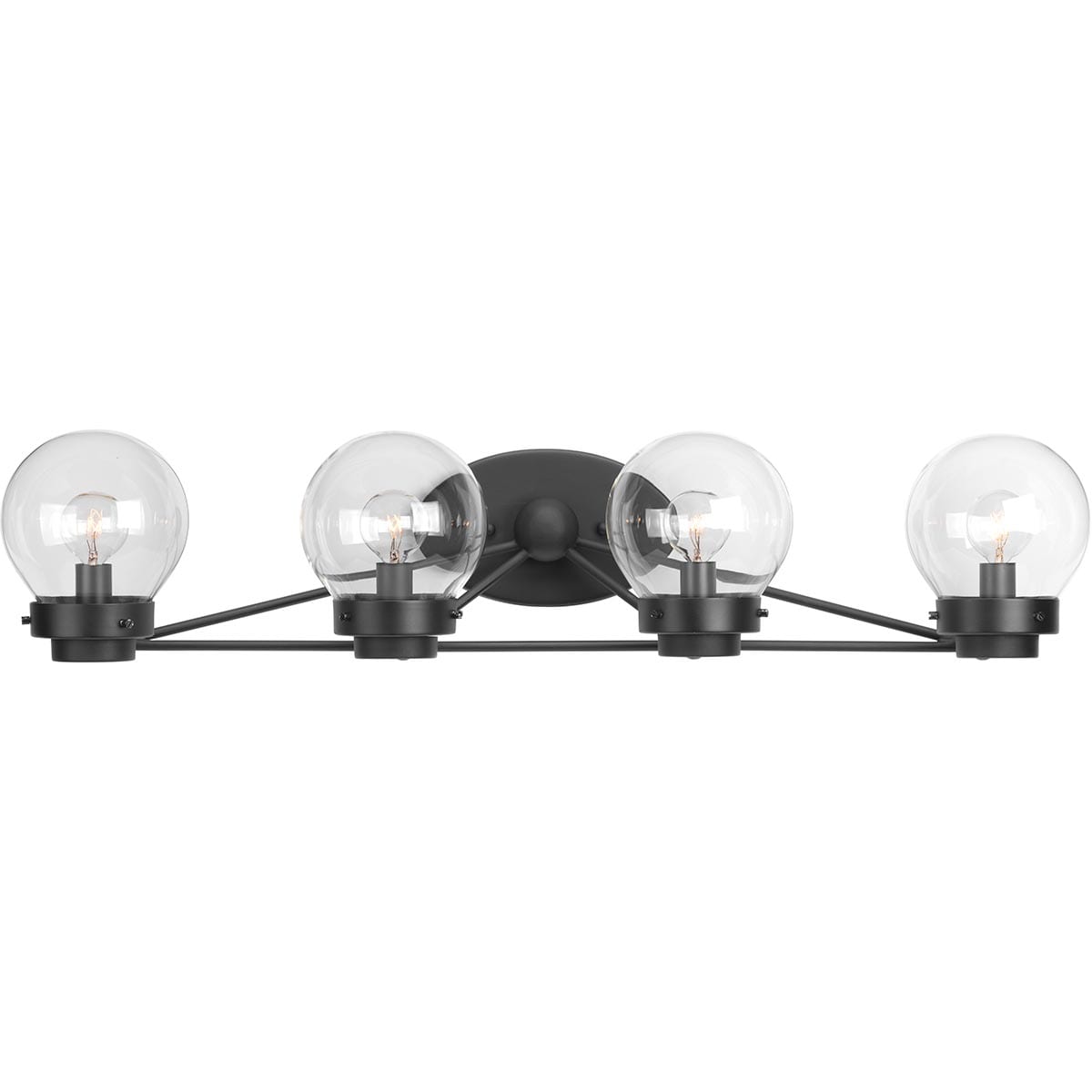 Progress Lighting Spatial 31.12-in 4 -Light Matte Black Modern/contemporary Vanity light 1007410