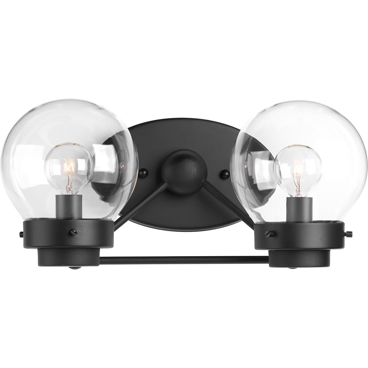 Progress Lighting Spatial 14.12-in 2 -Light Matte Black Modern/contemporary Vanity light 1007730