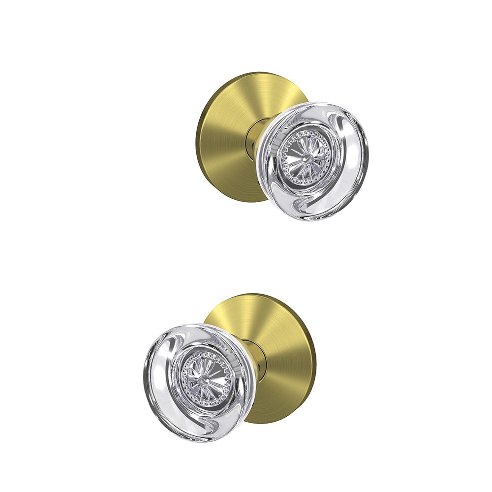 Schlage Custom Hobson- Kinsler Satin Brass Interior Bed/Bath Hall/Closet Combined Door Knob FC21 HOB 608 KIN