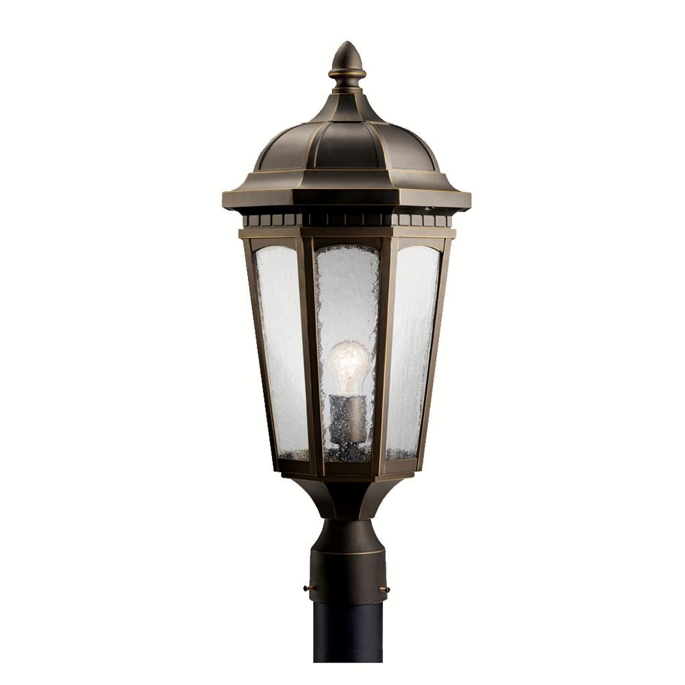 Kichler Courtyard 24-in Rubbed Bronze Traditional Outdoor Light post lantern 1253779