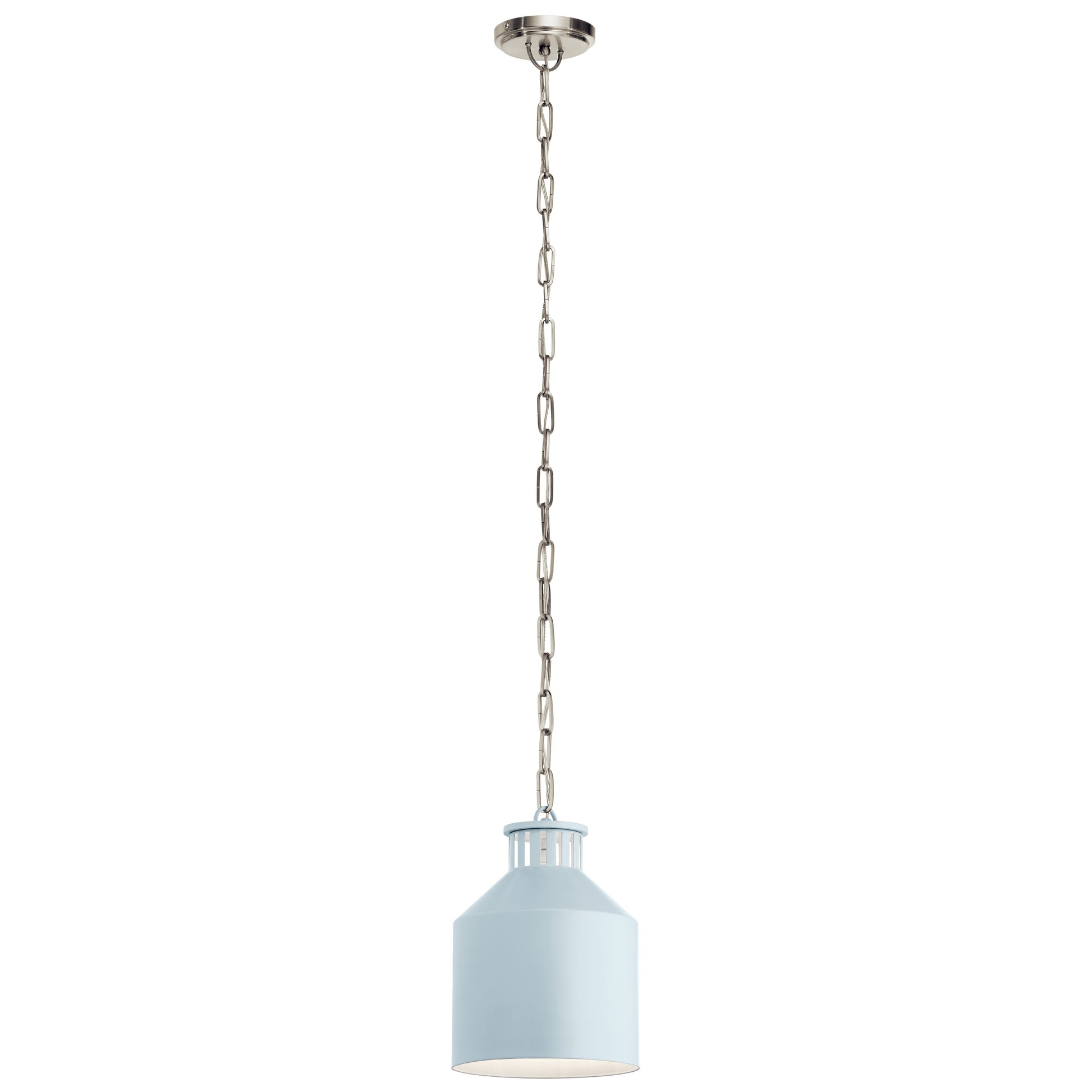 Kichler Montauk 1 -Light Light Blue Farmhouse Jar Medium Hanging Pendant light 1424621