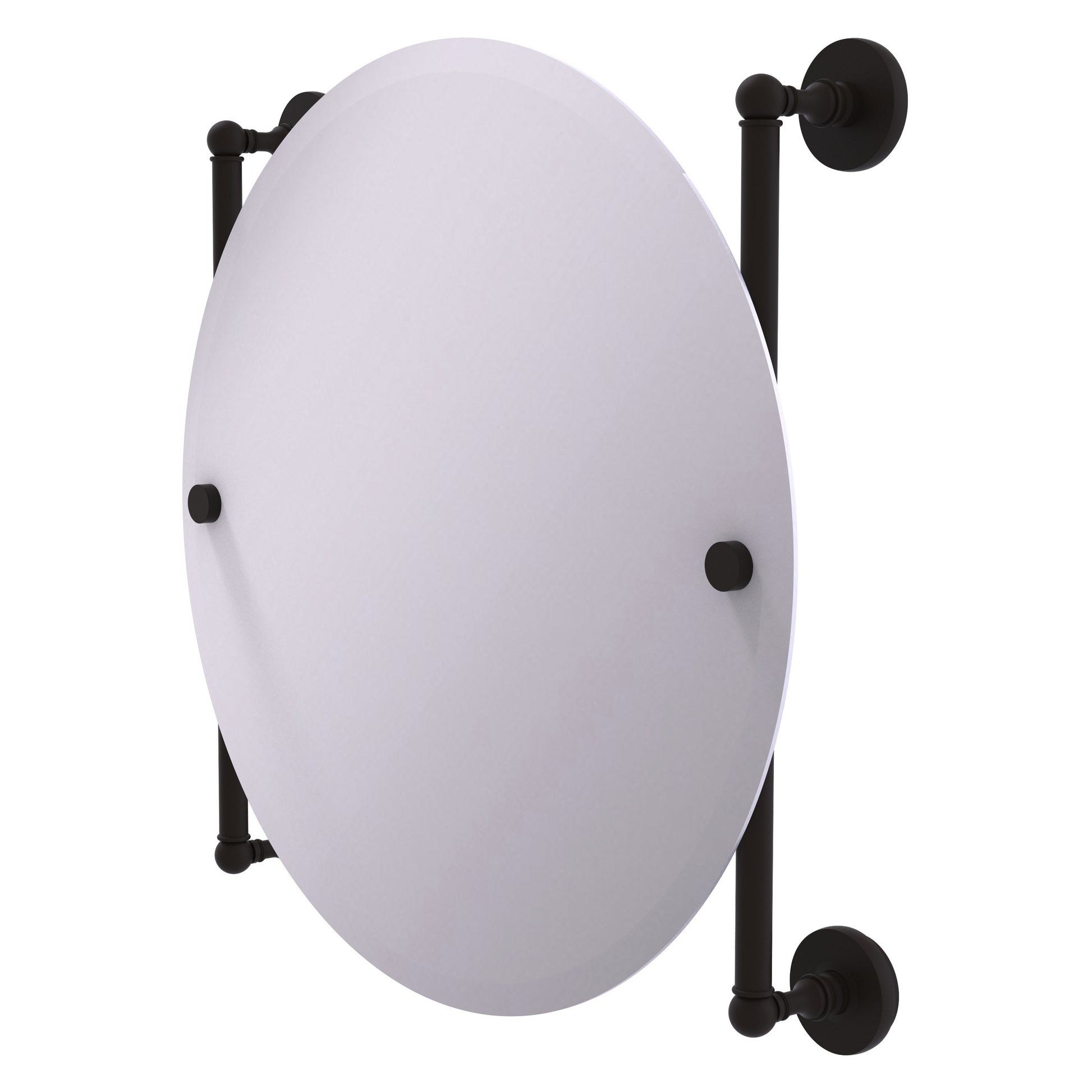 Allied Brass Prestige Skyline 22-in x 22-in Beveled Frameless Round Bathroom Vanity Mirror ( Oil-rubbed Bronze )