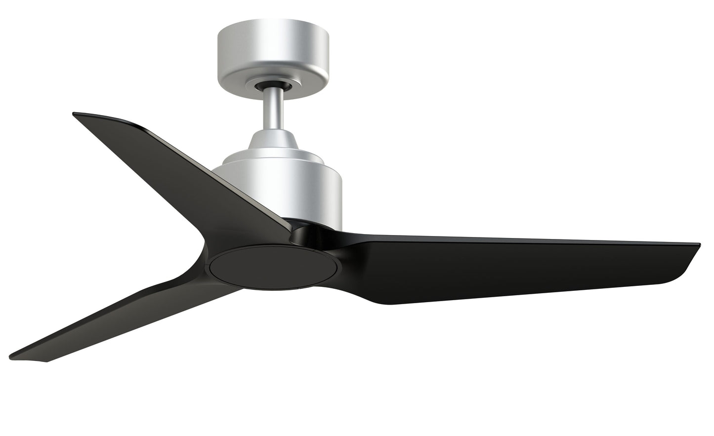 Fanimation TriAire Custom 44-in Silver with Black Blades Indoor/Outdoor Smart Propeller Ceiling Fan Light Kit Compatible and Remote (3-Blade) FPD8514SLW-44BLW