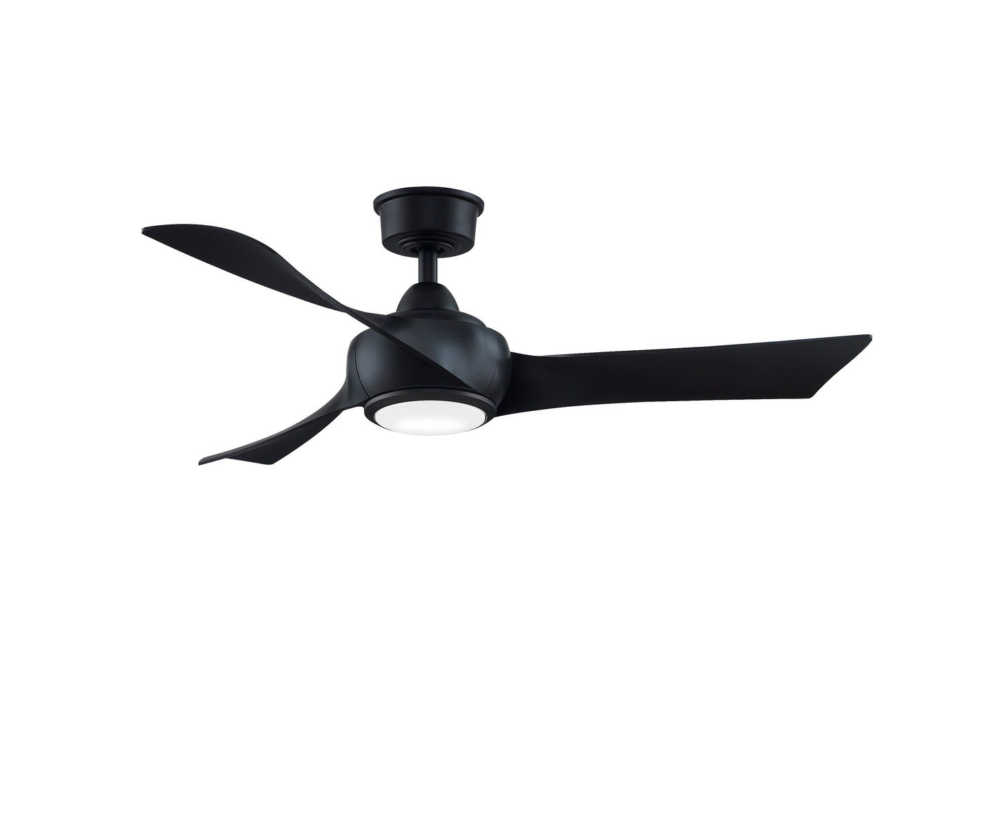 Fanimation Wrap Custom 48-in Black Color-changing Integrated LED Indoor/Outdoor Smart Ceiling Fan with Light and Remote (3-Blade) FPD8530BL-48BL-LK