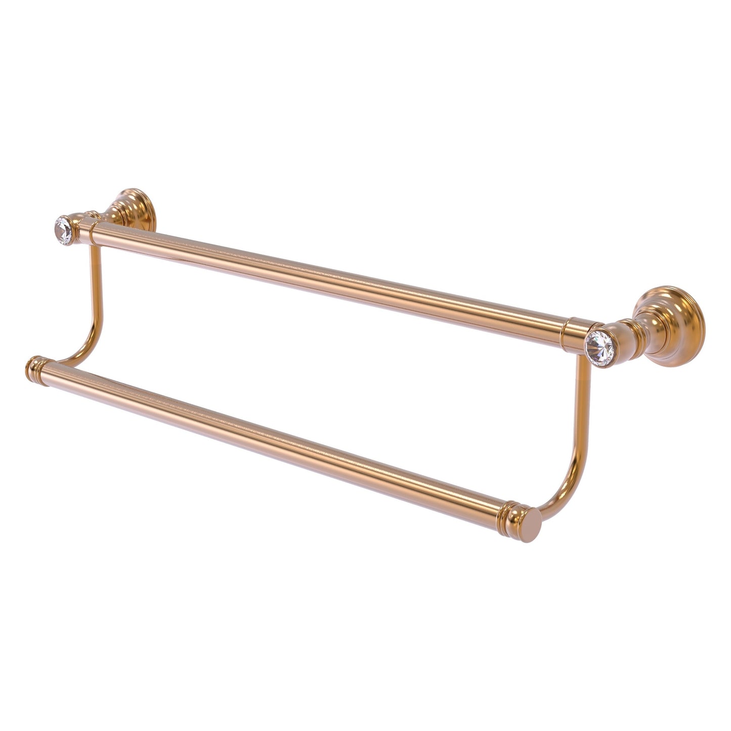 Allied Brass Carolina Crystal 24-in double Brushed Bronze Wall mount Double Towel Bar