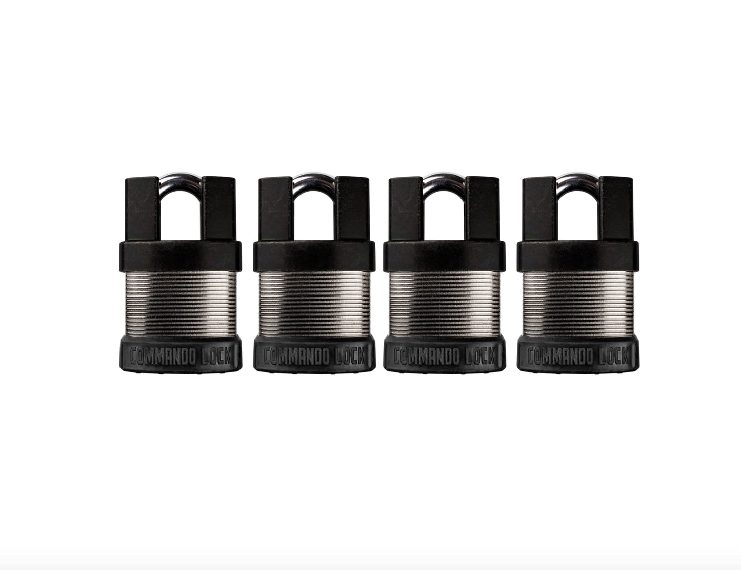 Commando Lock IChange Bolt Cutter Proof Keyed Padlock, 1-3/4-in Wide x 1-1/8-in Shackle (4-Pack) 5004