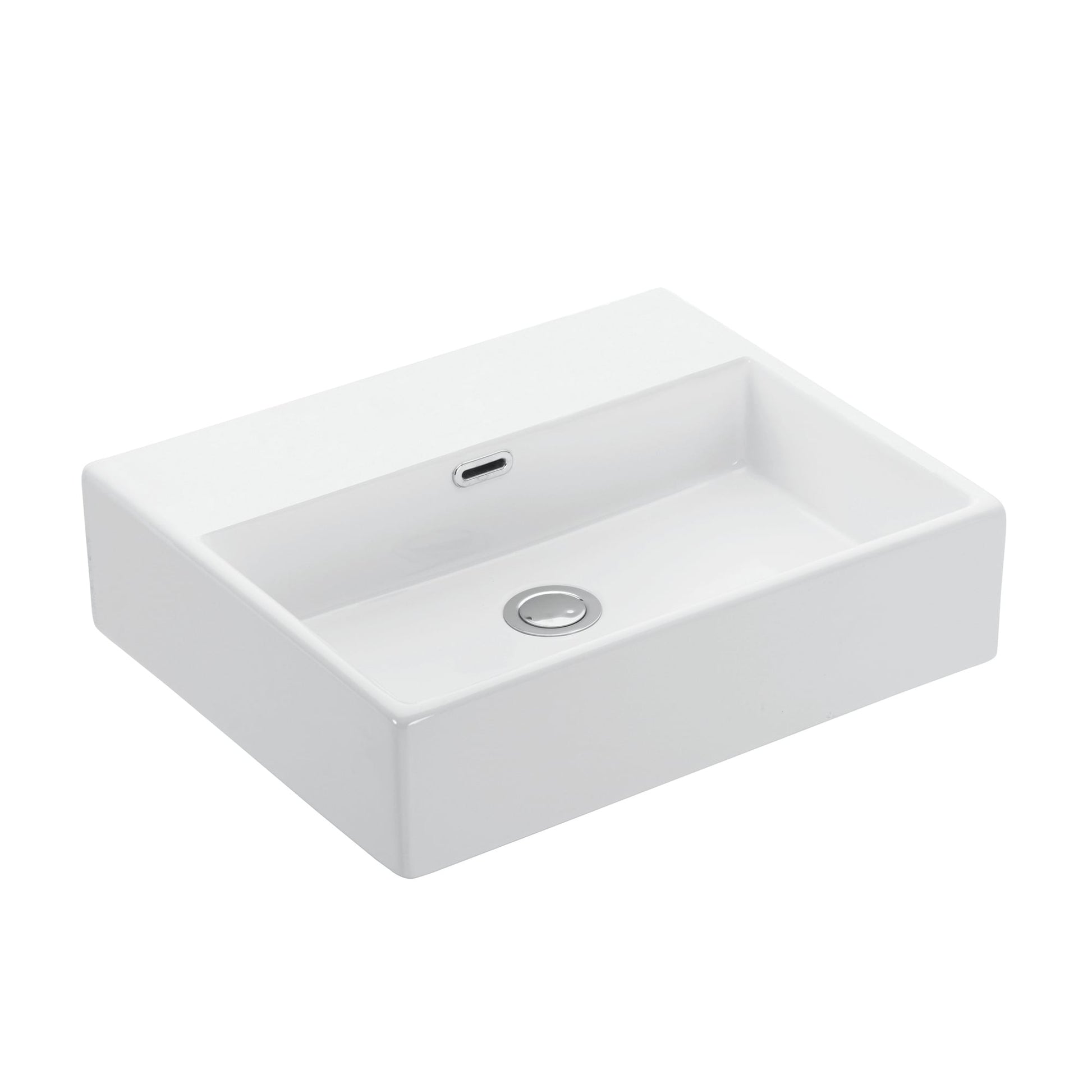 WS Bath Collections Quattro Ceramic 16.5-in Wall-mount Rectangular Modern Ceramic white Bathroom Sink