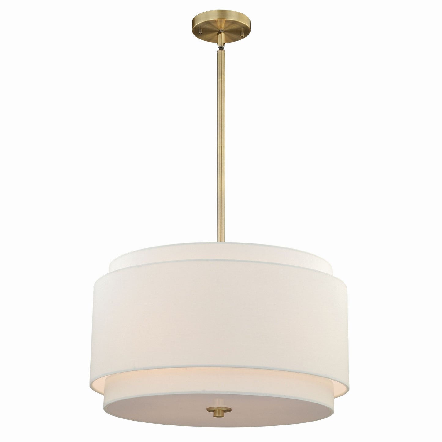 Cascadia Burnaby 4 -Light Matte Brass Mid-century Drum Medium Hanging Pendant light