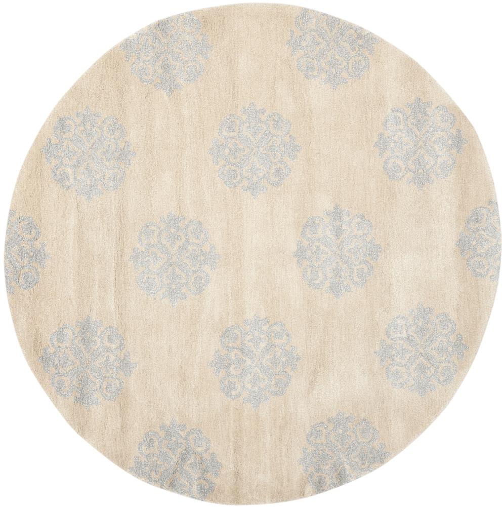 Safavieh Soho Thomas 6 x 6 (ft) Tufted Wool Beige Round Indoor Abstract Area rug
