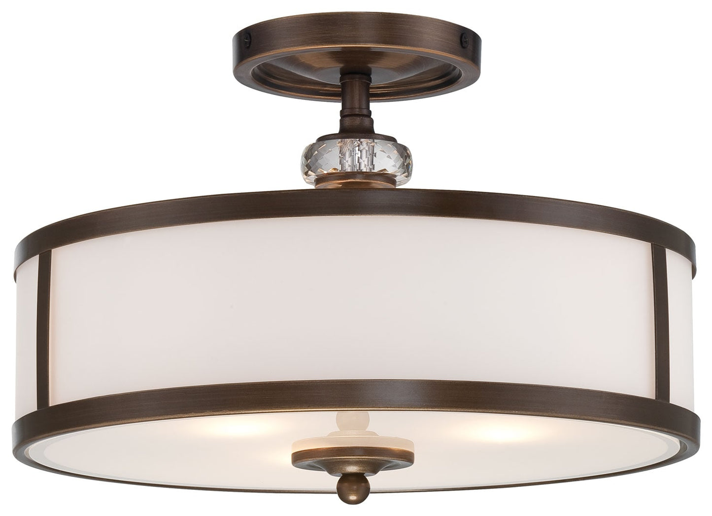 Minka Lavery Thorndale 3 -Light 15-in Matte Bronze Semi Flush Mount Light 1664517