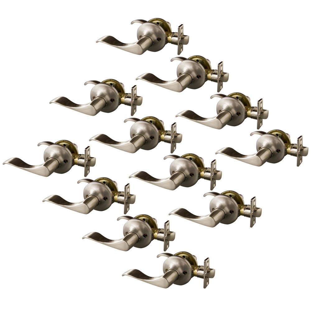 Design House Springdale Satin Nickel Universal Interior Hall/Closet Passage Door Handle (12-Pack) 190884