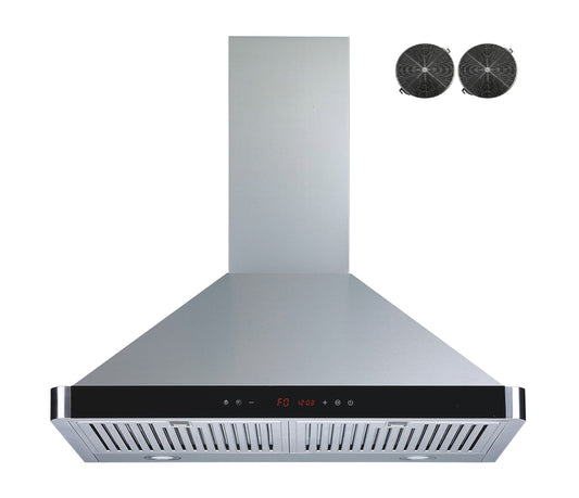 Winflo 30 inch Convertible 480-CFM Stainless steel Wall-Mounted Range Hood with Charcoal Filter