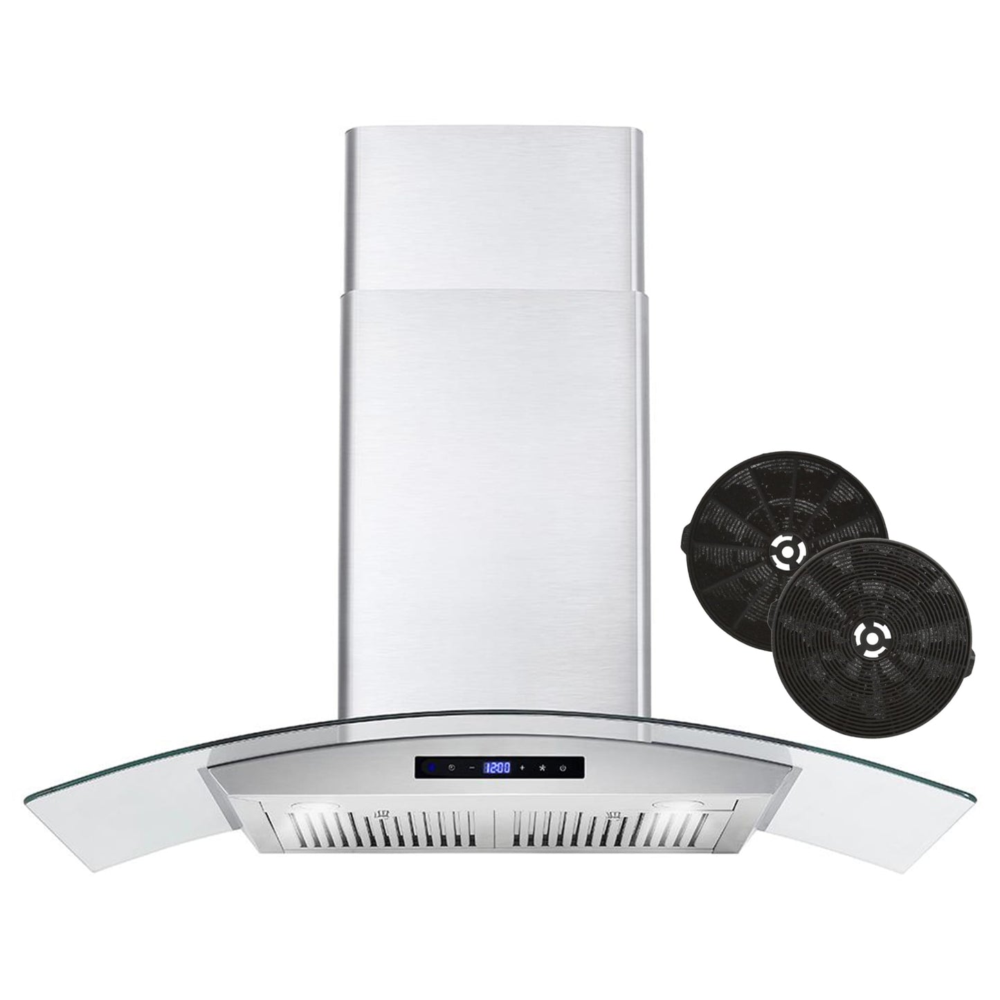 Cosmo 36 inch Ductless 380-CFM Stainless steel Wall-Mounted Range Hood with Charcoal Filter