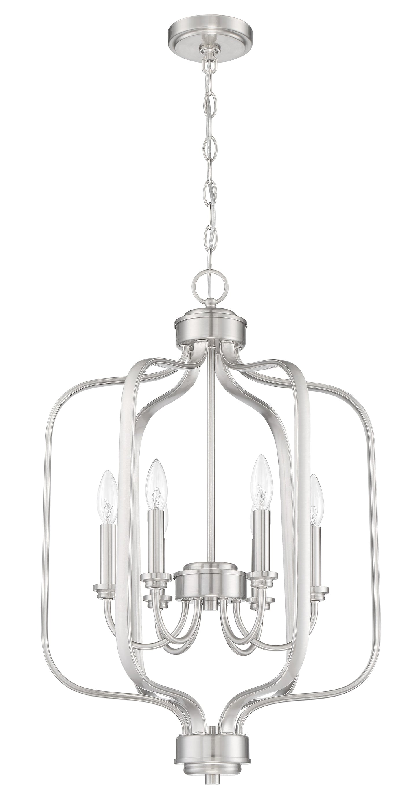 Craftmade Bolden 6 -Light Brushed Nickel Transitional For Use in Bedrooms, Dining Rooms, Foyers, Kitchens, Living Rooms Chandelier 2180098