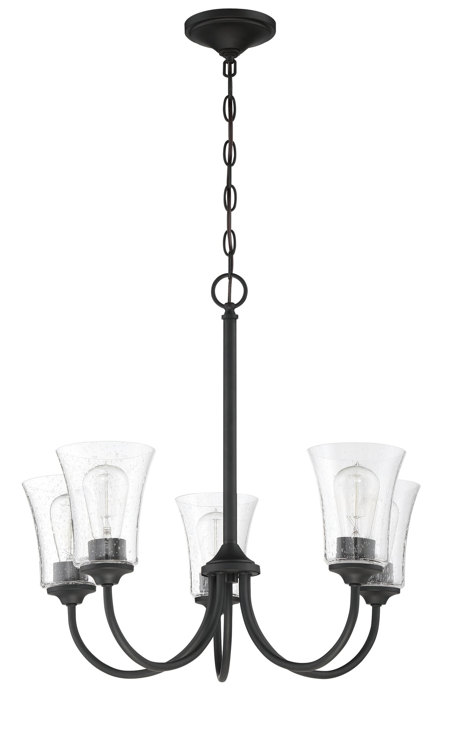 Craftmade Gwyneth 5 -Light Black Traditional For Use in Bedrooms, Dining Rooms, Foyers, Kitchens, Living Rooms Chandelier 2180024