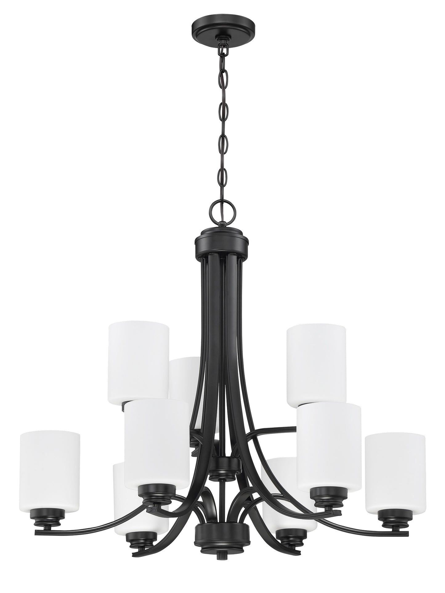 Craftmade Bolden 9 -Light Black Transitional For Use in Bedrooms, Dining Rooms, Foyers, Kitchens, Living Rooms Chandelier 2179979