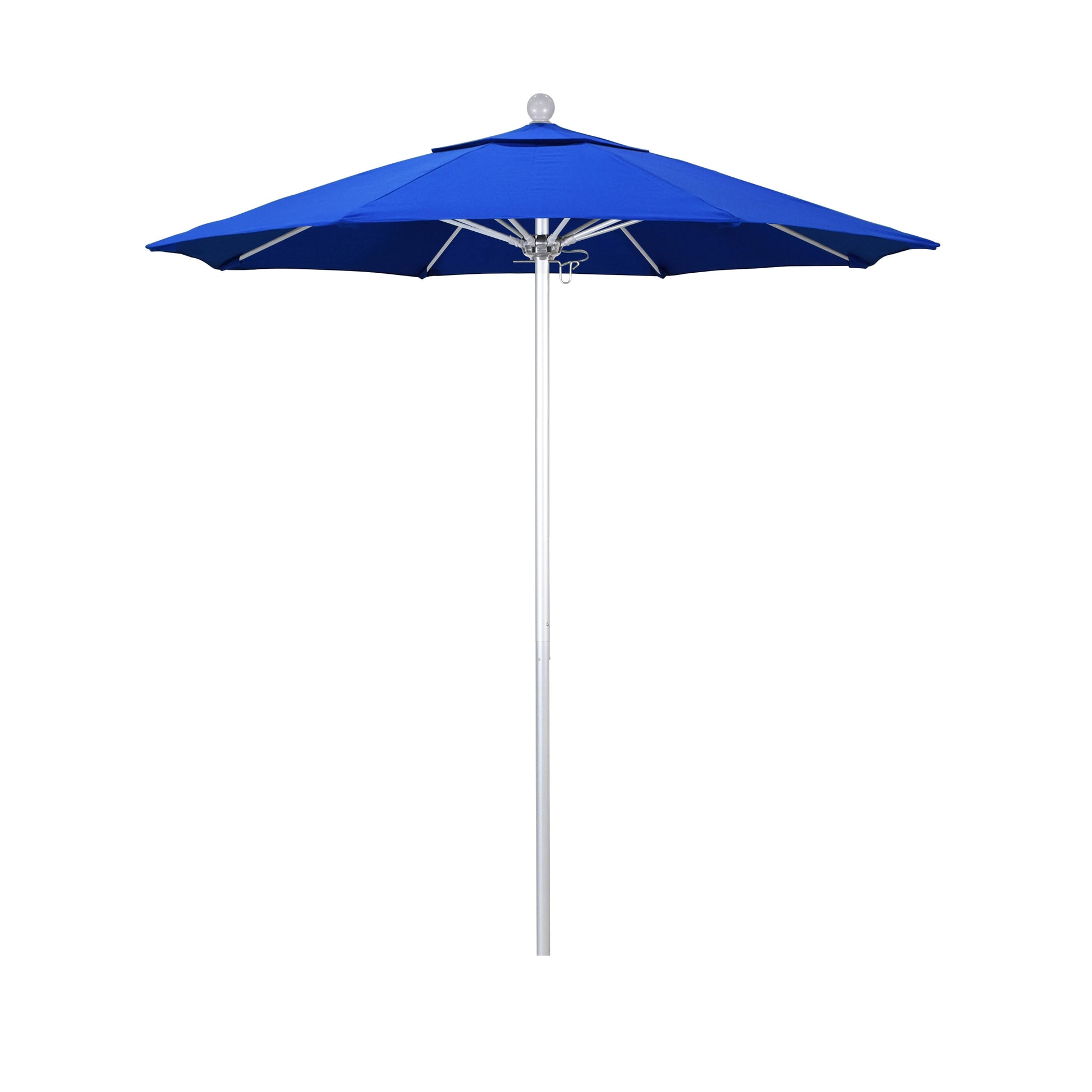 California Umbrella 7.5-ft Aluminum Blue No-tilt Market Patio Umbrella