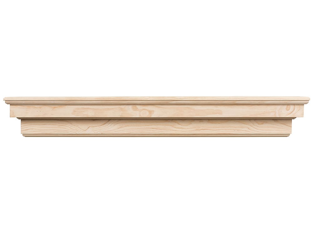 Mantels Direct 60-in W x 15-in H x 10-in D Unfinished Pine Hollow Traditional Fireplace Mantel 3-1-60-AU