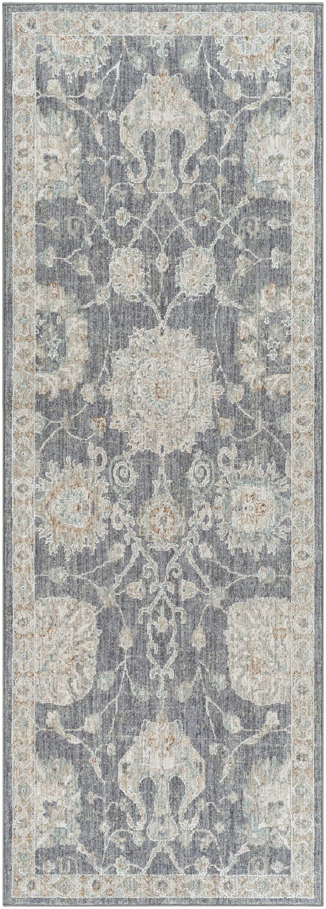 Livabliss Avant Garde 3 x 10 (ft) Flatweave Medium Grey Rectangular Indoor Medallion Oriental Pet Friendly Area rug