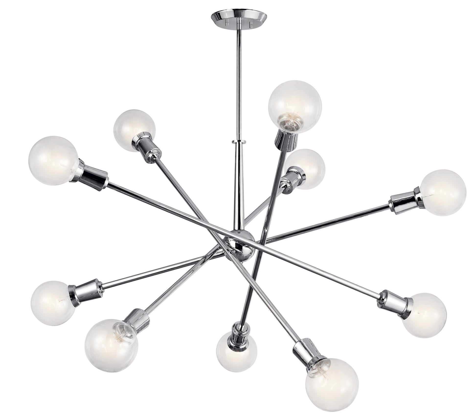 Kichler Armstrong 10 -Light Chrome Mid-century For Use in Bedrooms, Dining Rooms, Foyers, Kitchens, Living Rooms Chandelier 3073337
