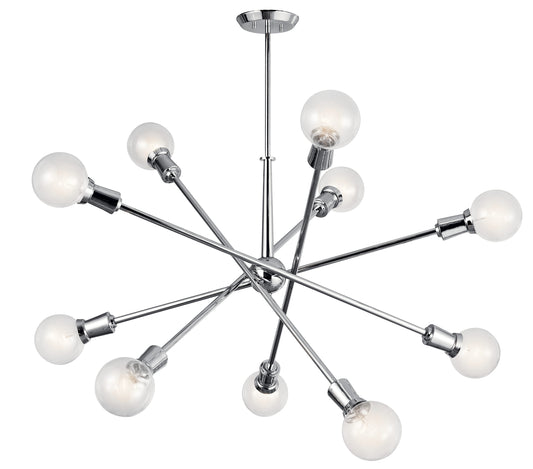 Kichler Armstrong 10 -Light Chrome Mid-century For Use in Bedrooms, Dining Rooms, Foyers, Kitchens, Living Rooms Chandelier 3073337
