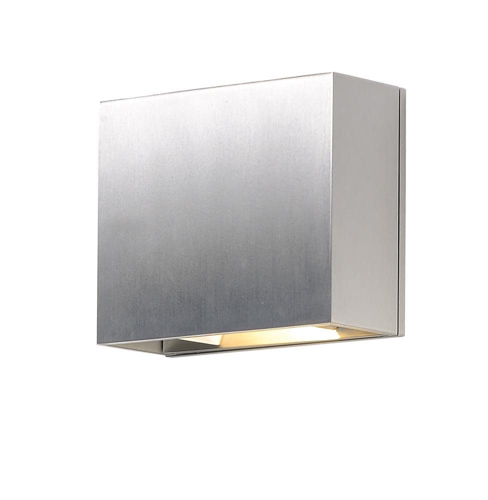 ET2 Alumilux 2 -Light 6-in H Satin Gray Hardwired Integrated LED Outdoor Wall Light