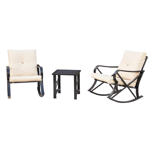 Top Home Space 3 -Piece Patio Conversation Set with Tan Top Home Space Cushions