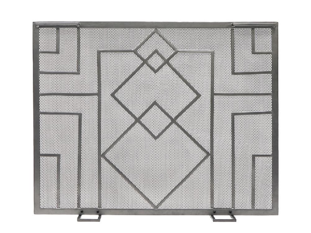 Minuteman International 8-in Graphite Iron 1-Panel Flat Fireplace Screen SSW-17