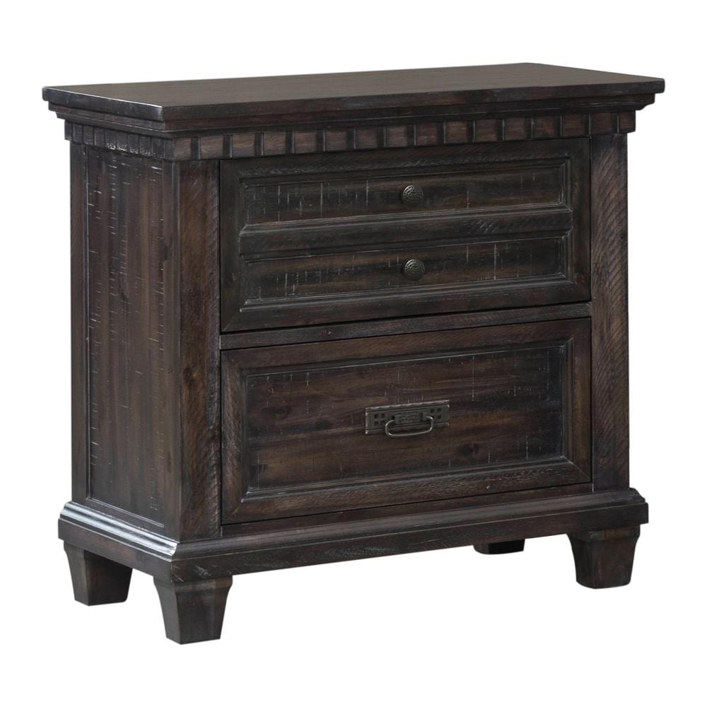 Picket House Furnishings Smokey Walnut Acacia 2 -Drawer 29-in W x 29-in H Modern Nightstand