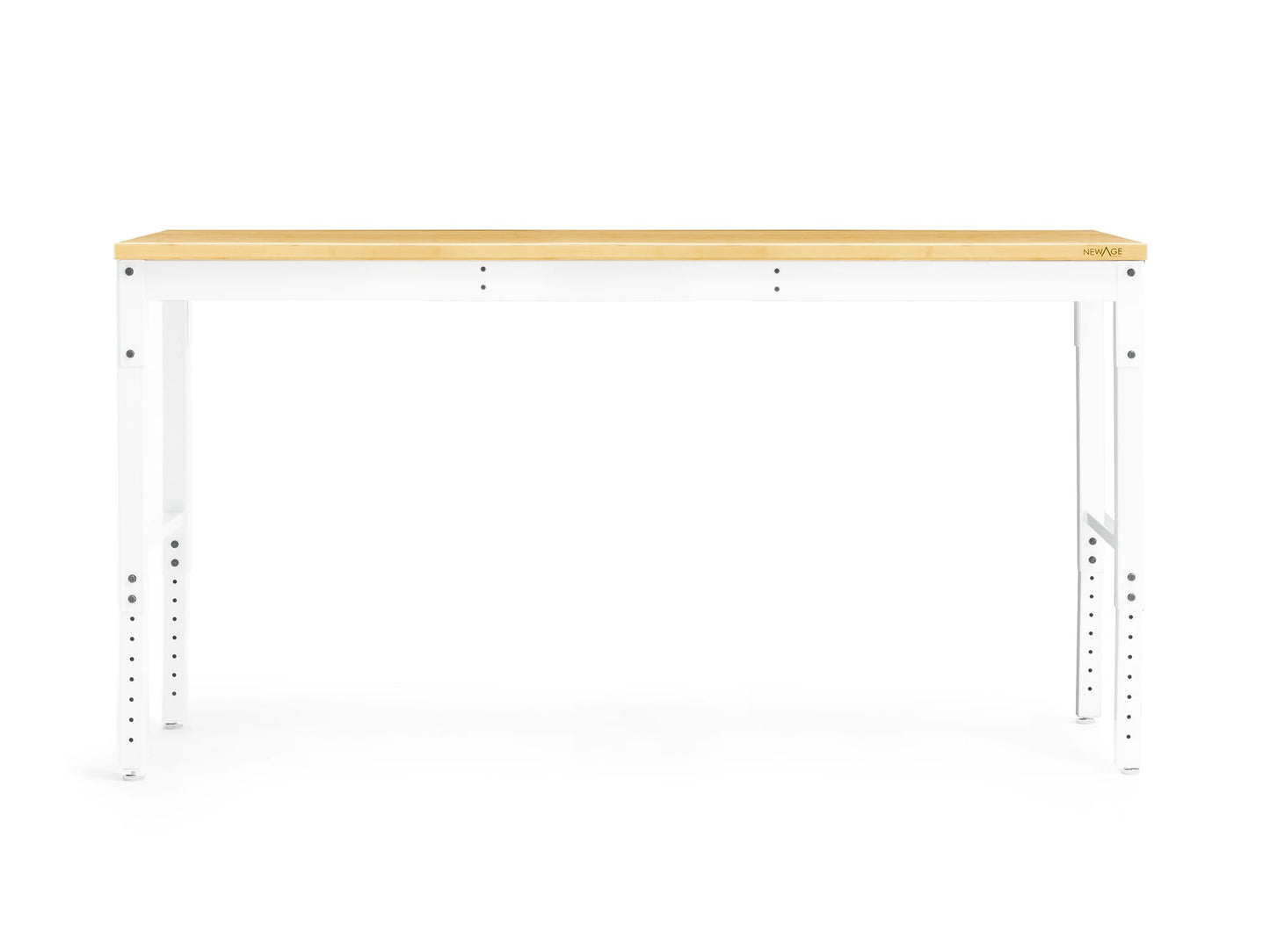 NewAge Products 72-in L x 43-in H White Bamboo Adjustable Height Portable Work Bench 55947