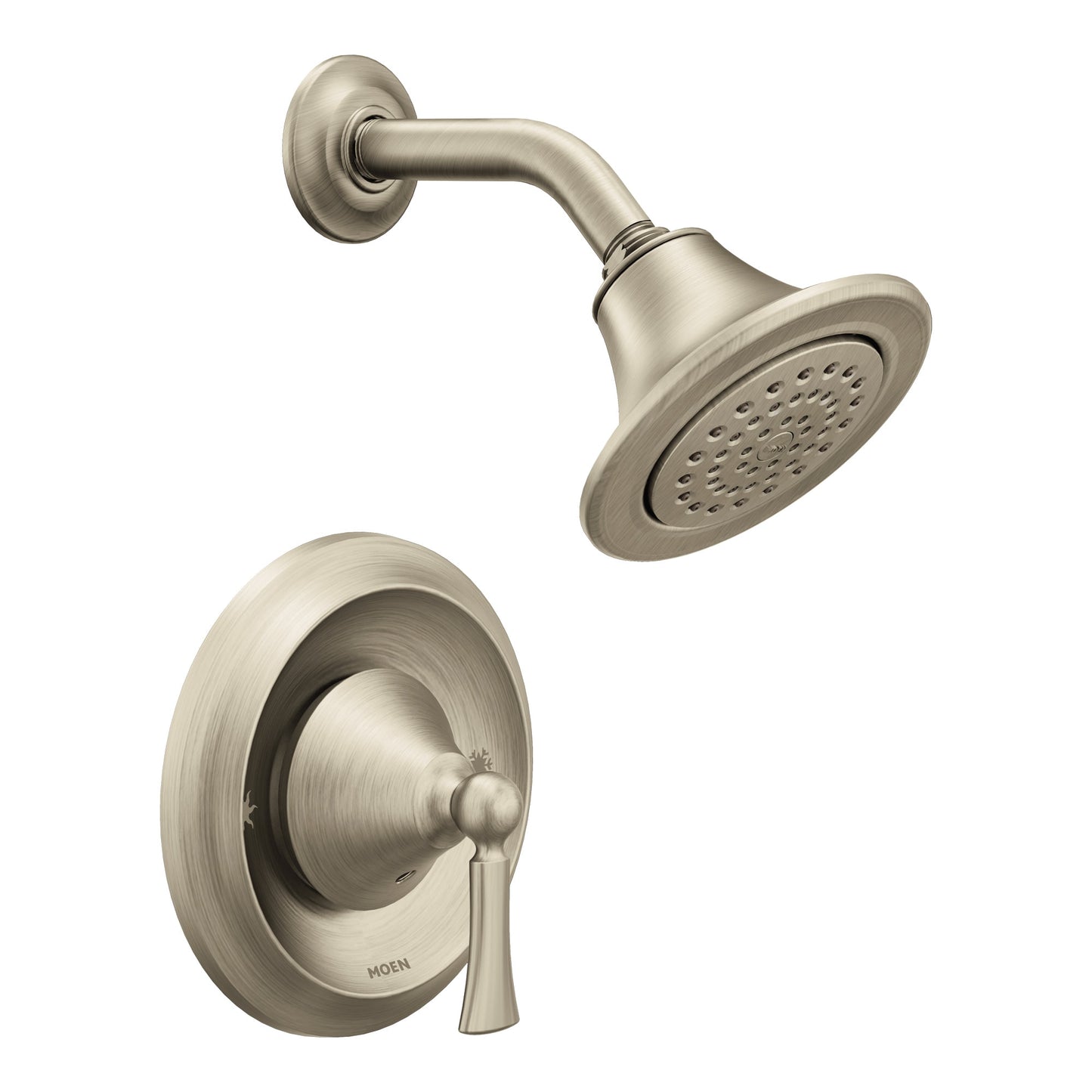 Moen Wynford Brushed Nickel 1-handle Single function 5.13-in Round Shower Faucet