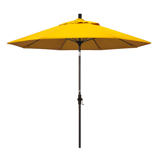California Umbrella 9-ft Aluminum Yellow Auto-tilt Market Patio Umbrella