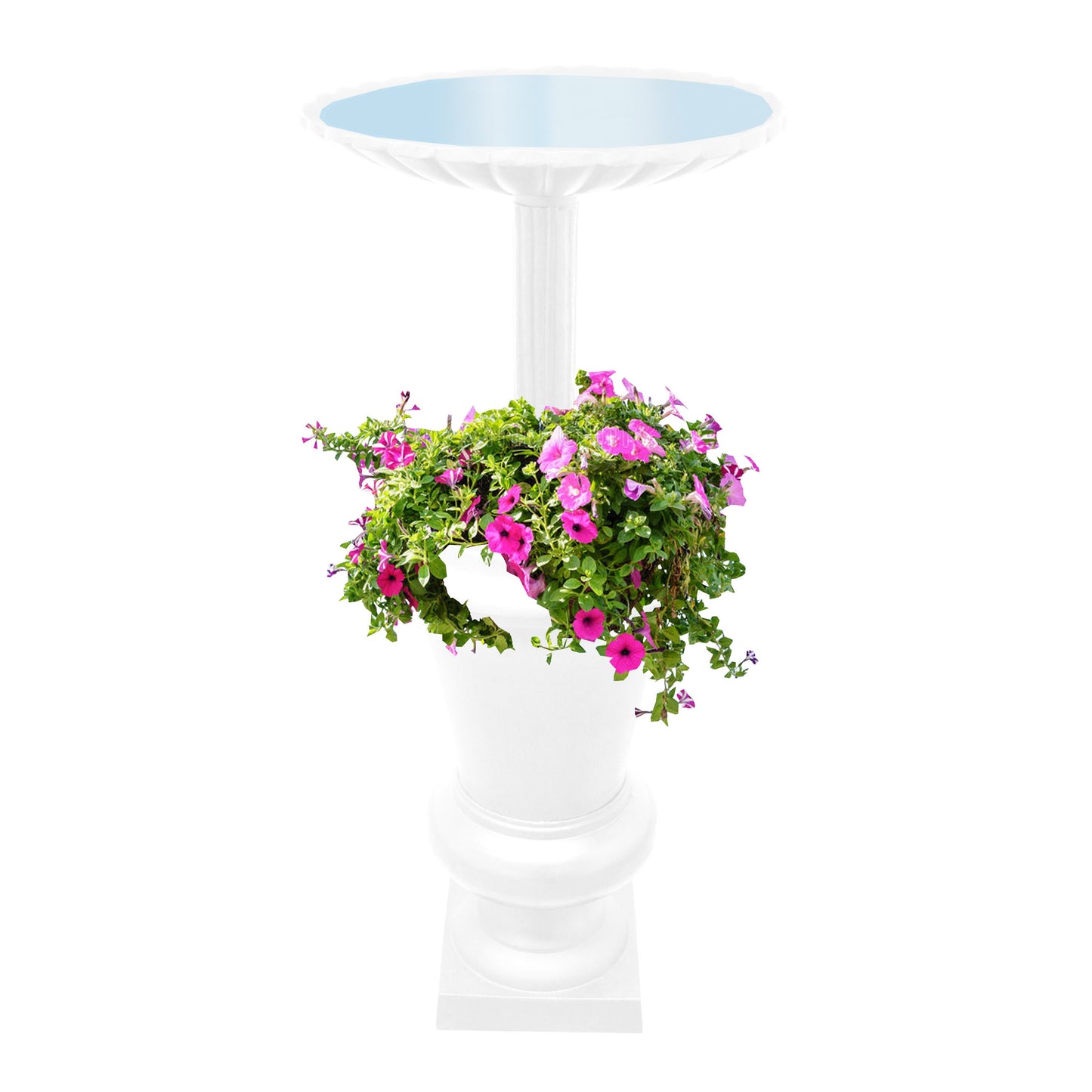Oakland Living Aluminum Bird Bath 40-in H White Metal Birdbath planter