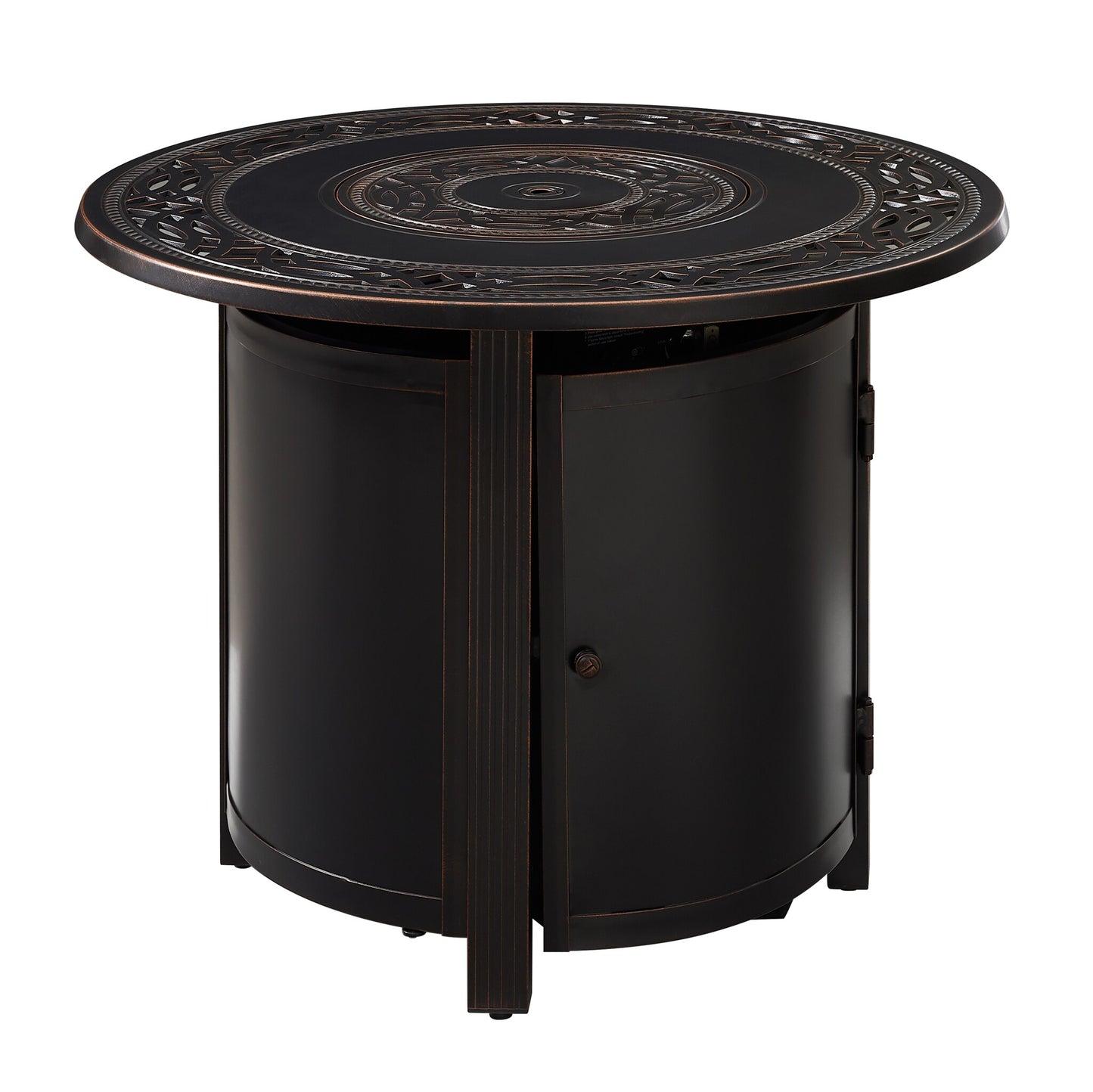 Fire Sense 34-in W Antique Bronze Aluminum Round Liquid propane Fire pit