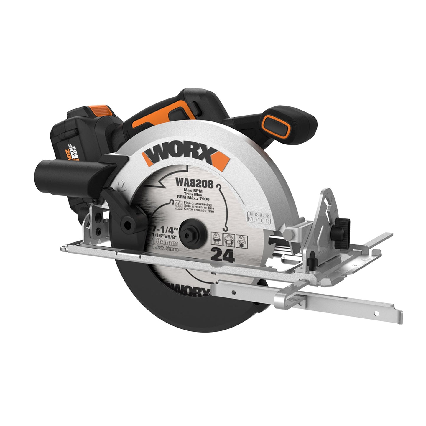 WORX Power Share 20-volt 7-1/4-in Cordless Circular Saw (1-Battery & Charger Included) WX520L