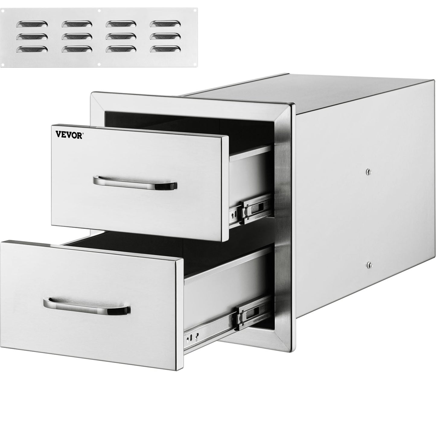 VEVOR 19.7 x 29.5 x 10-IN BBQ Drawers Built-In Grill Cabinet Double Drawer 18X15YC2CBXGCTG01V0
