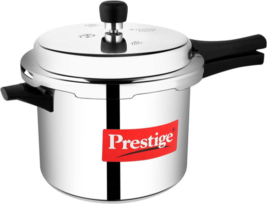 Prestige Popular Aluminum Pressure Cooker, 5 L, Silver