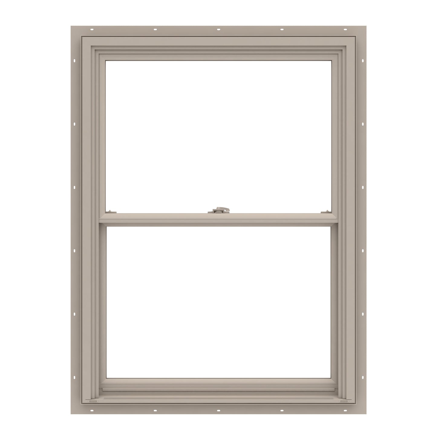 Pella 150 Series 27-1/2-in x 53-1/2-in Fossil Fossil Vinyl New construction Double Hung Window Low-E argon Double Pane Glass (Full Screen Included)