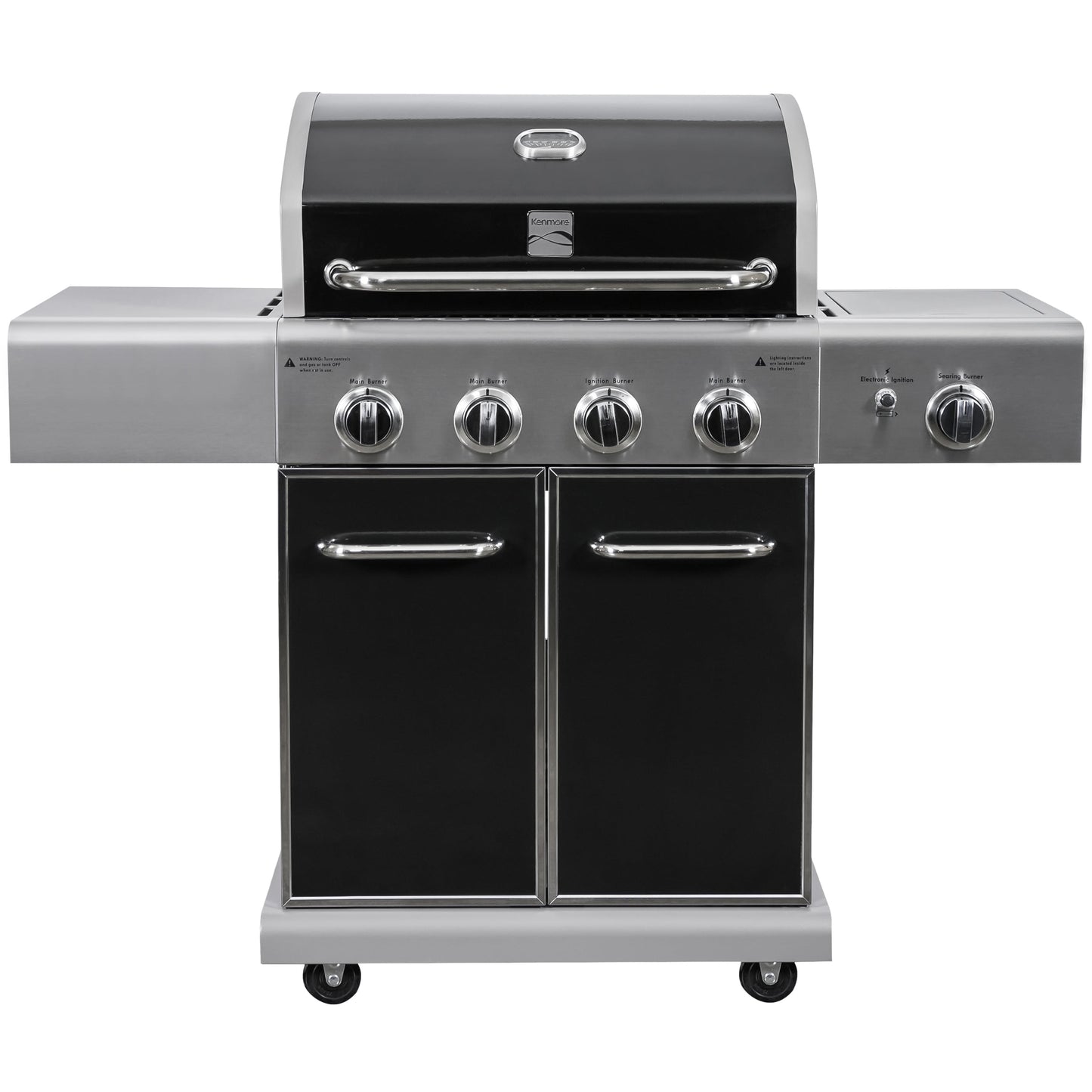 Kenmore Black/Stainless Steel 4-Burner Liquid Propane Gas Grill with 1 Side Burner PG-40409S0LB