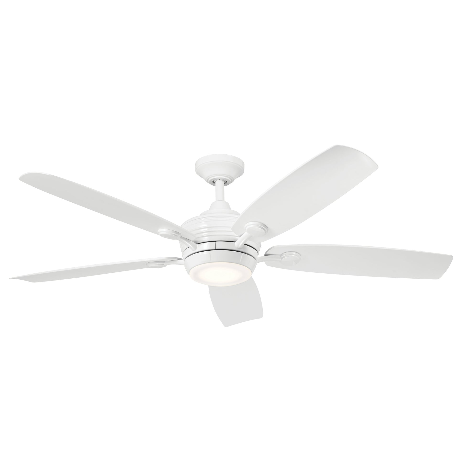 Kichler Tranquil 56-in Integrated LED Outdoor White with White Blades Ceiling Fan With Light - Remote Included ( 5 -Blade ) 5265301